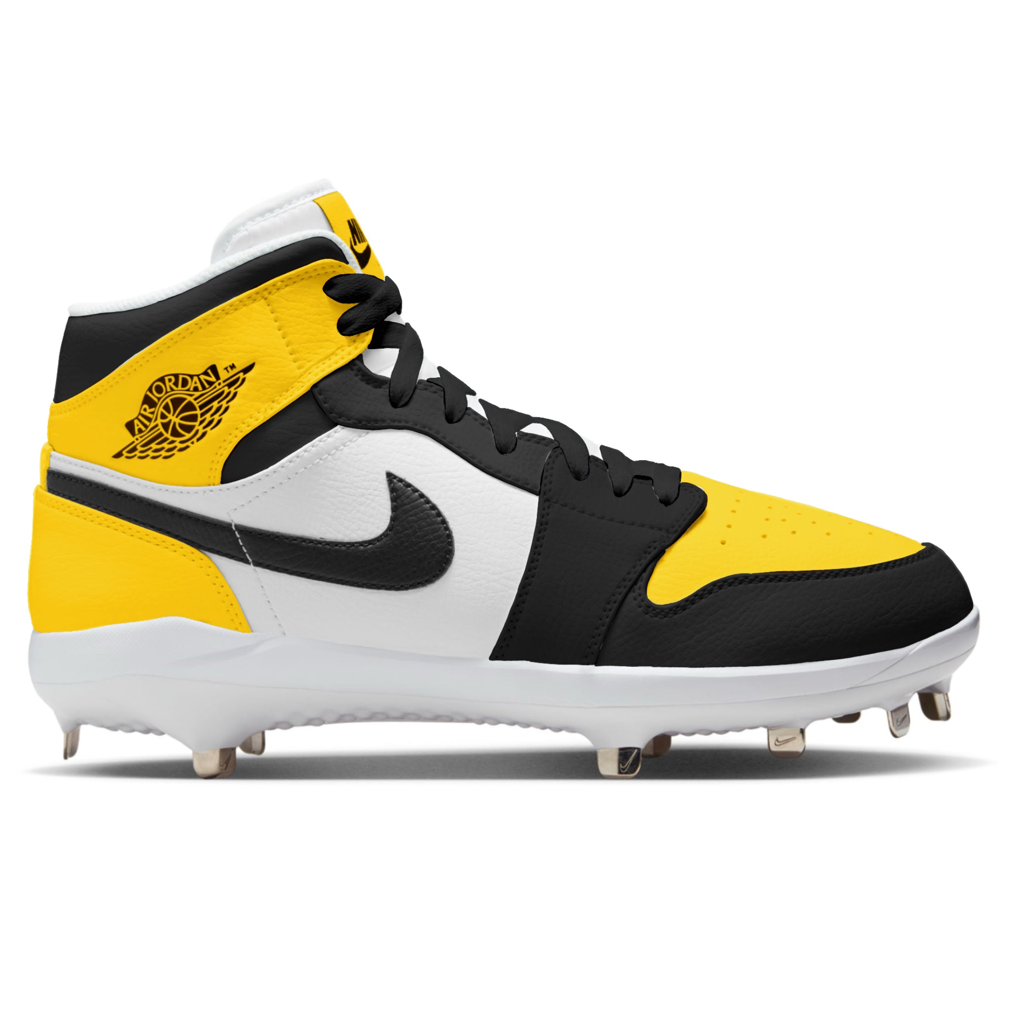 black and yellow jordan football cleats