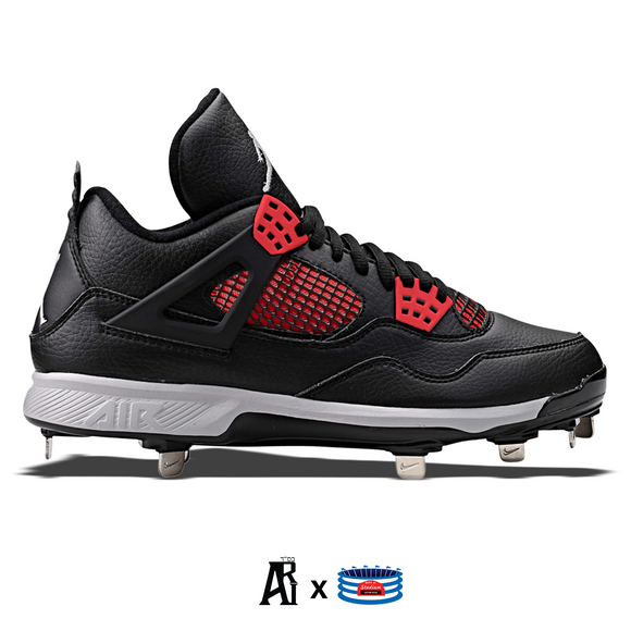 Red Racer Jordan 4 Retro Golf Shoes – Stadium Custom Kicks
