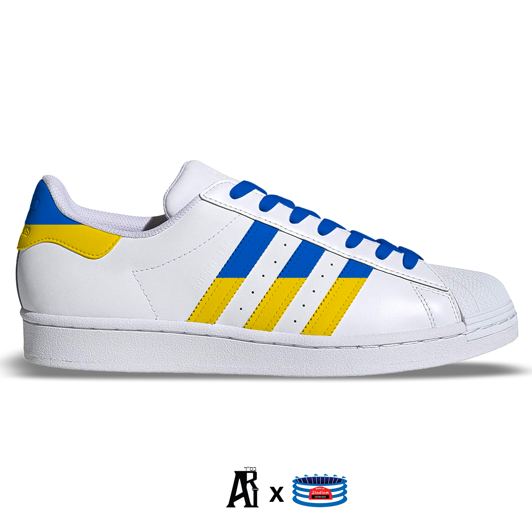 binnen Buik Eerder Ukraine Strong" Adidas Superstar Shoes – Stadium Custom Kicks