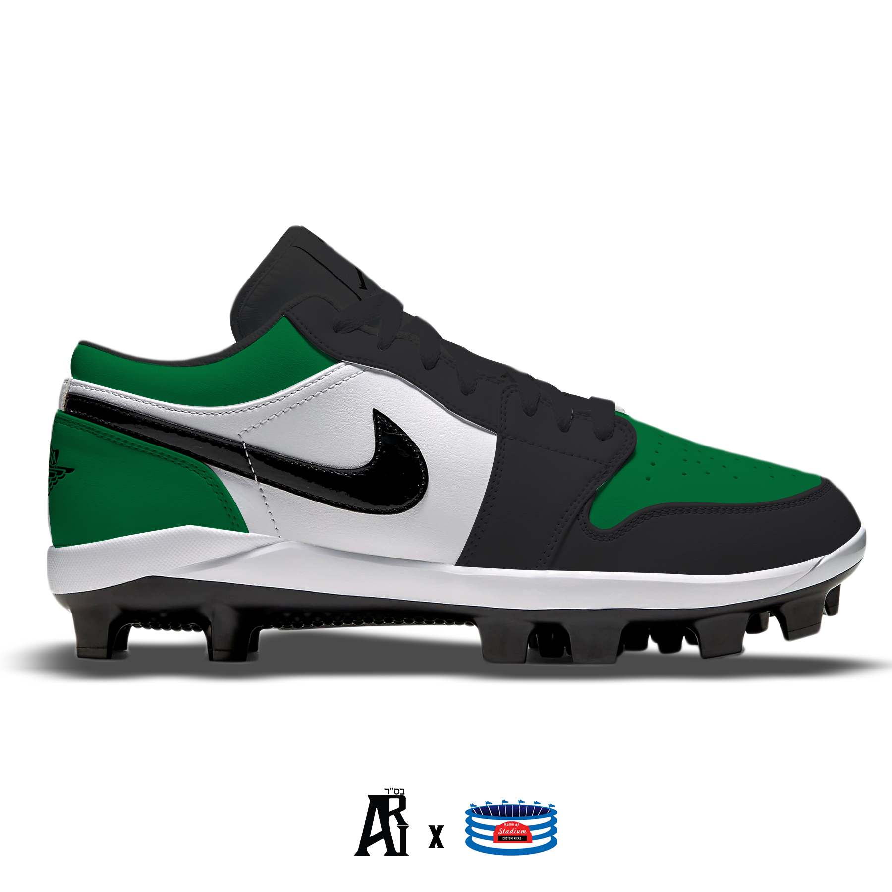 Comprimido pimienta Enciclopedia Pine Green" Jordan 1 Retro Cleats – Stadium Custom Kicks