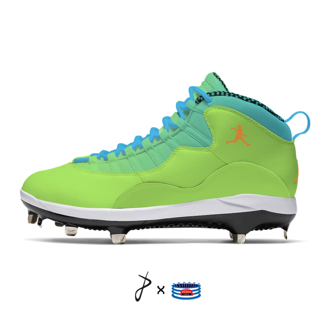 limeade-jordan-retro-10-metal-baseball-cleats-stadium-custom-kicks