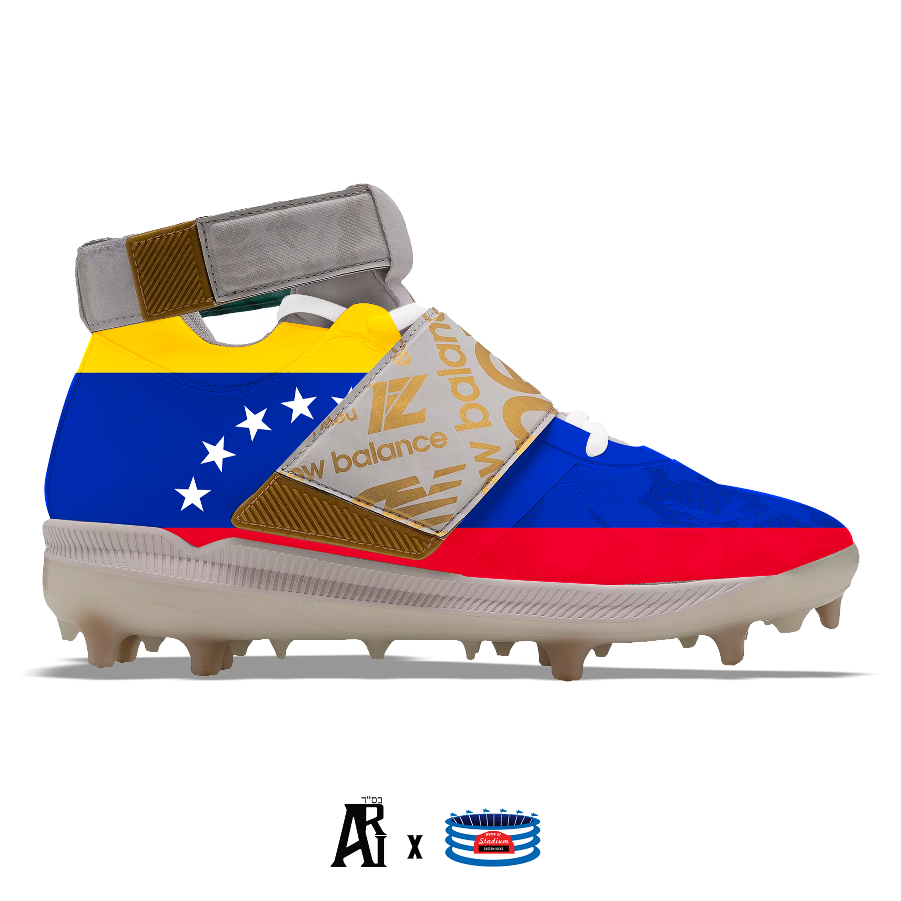 licencia natural hilo Bandera de Venezuela" New Balance Lindor 1 TPU Tacos de béisbol – Stadium  Custom Kicks
