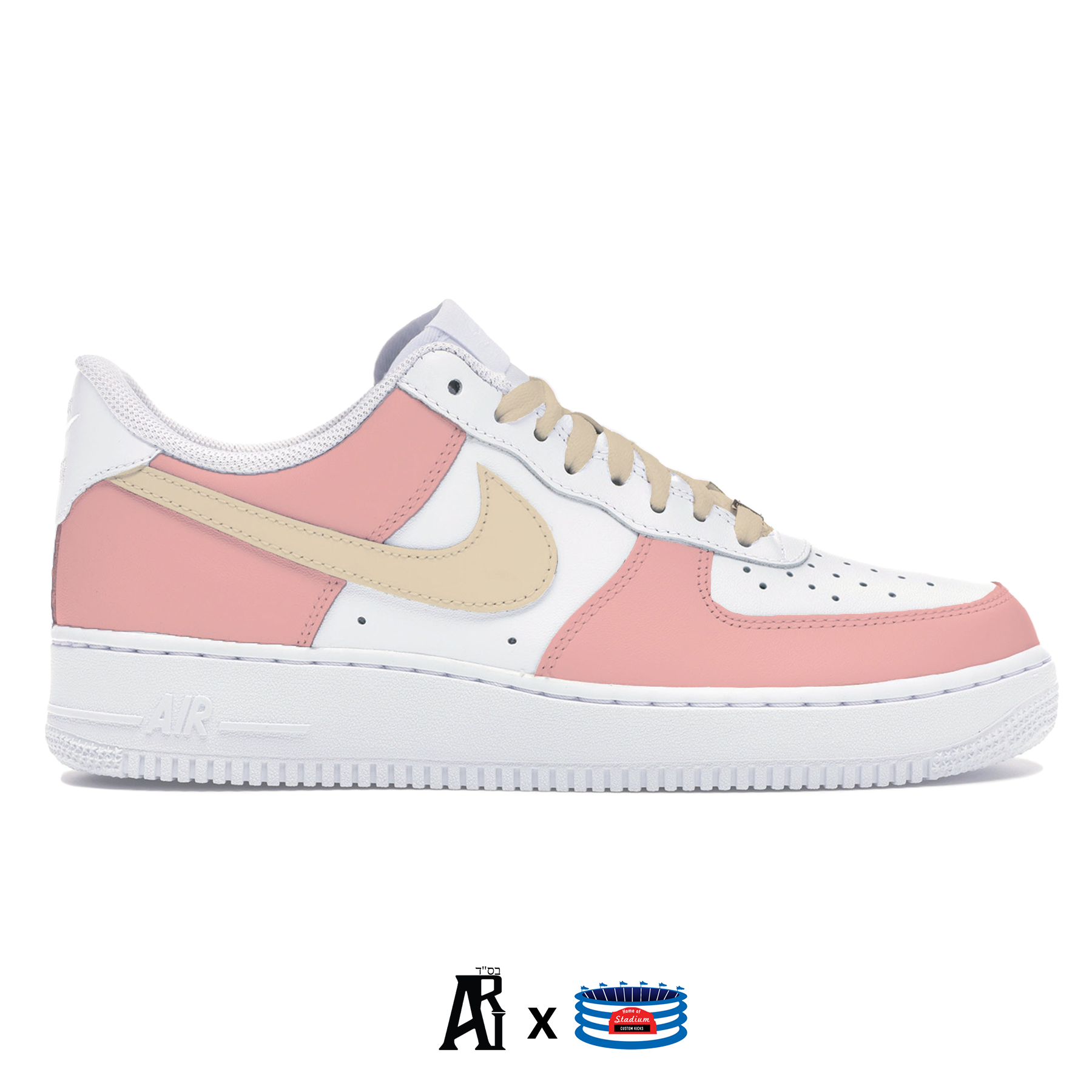 Nike Air Force 1 with custom pink art