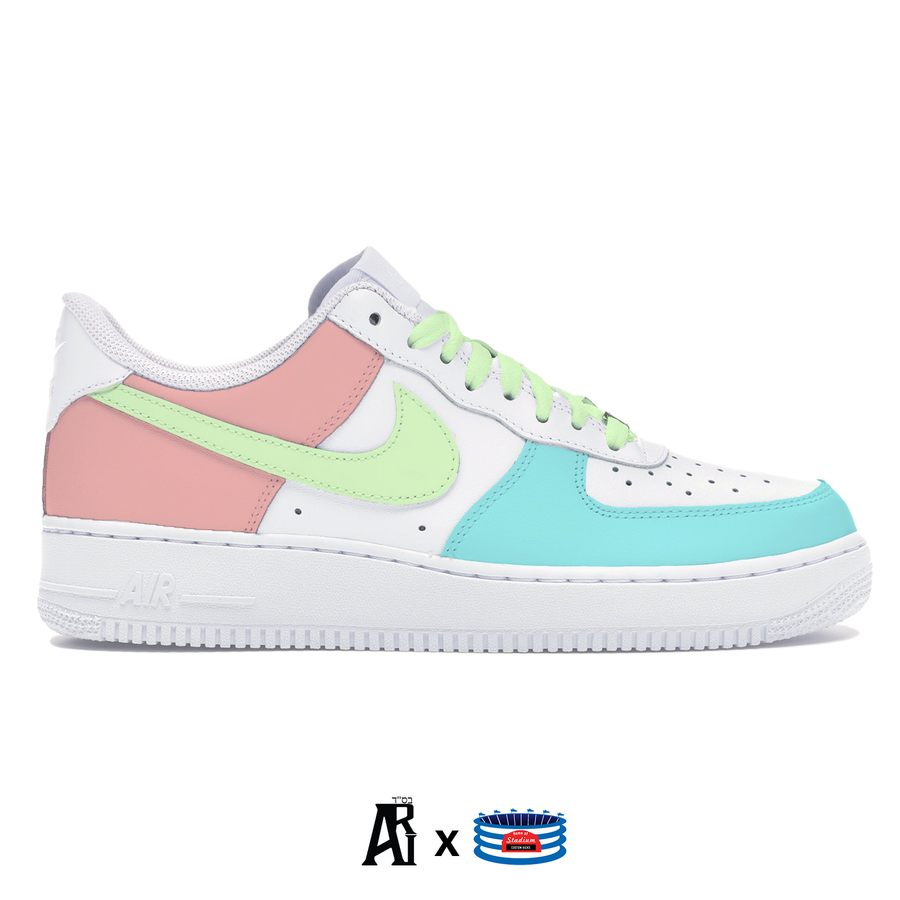 compañero Recogiendo hojas Guardería Pastel" Nike Air Force 1 Low Shoes – Stadium Custom Kicks