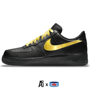 "Black & Gold" Nike Air Force 1 Low Shoes