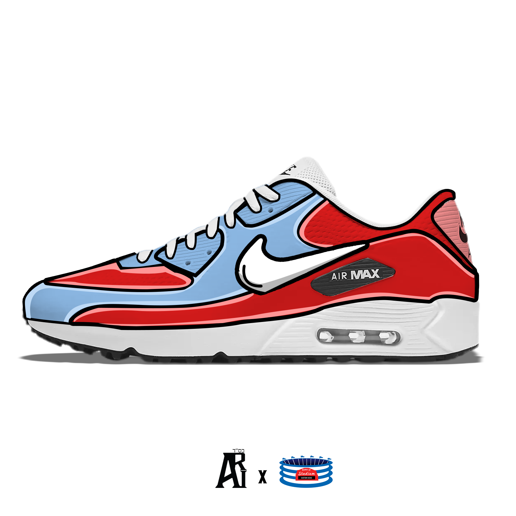 Gelach Lach Specialiteit Cartoon" Nike Air Max 90 G Golf Shoes – Stadium Custom Kicks