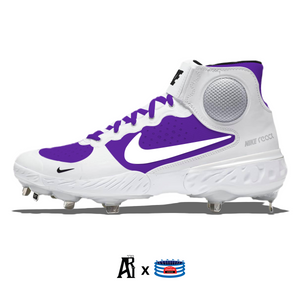"Retro Purple & White" Nike Alpha Huarache Elite 3 Mid Cleats