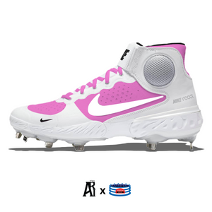 Nike Alpha Huarache Elite 3 Mid Cleats "Retro rosa y blanco"