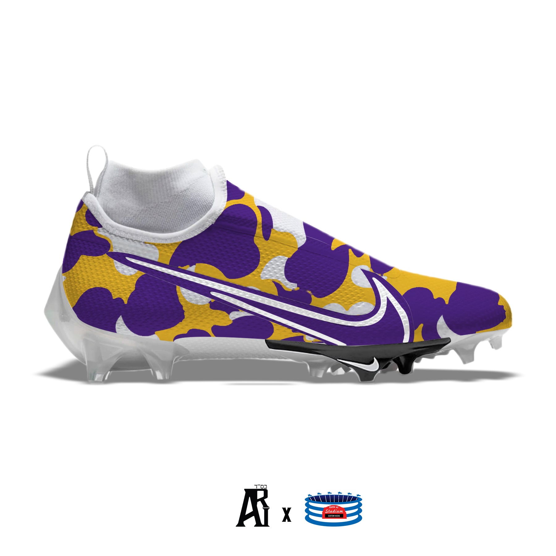 Purple and fashion black cleats