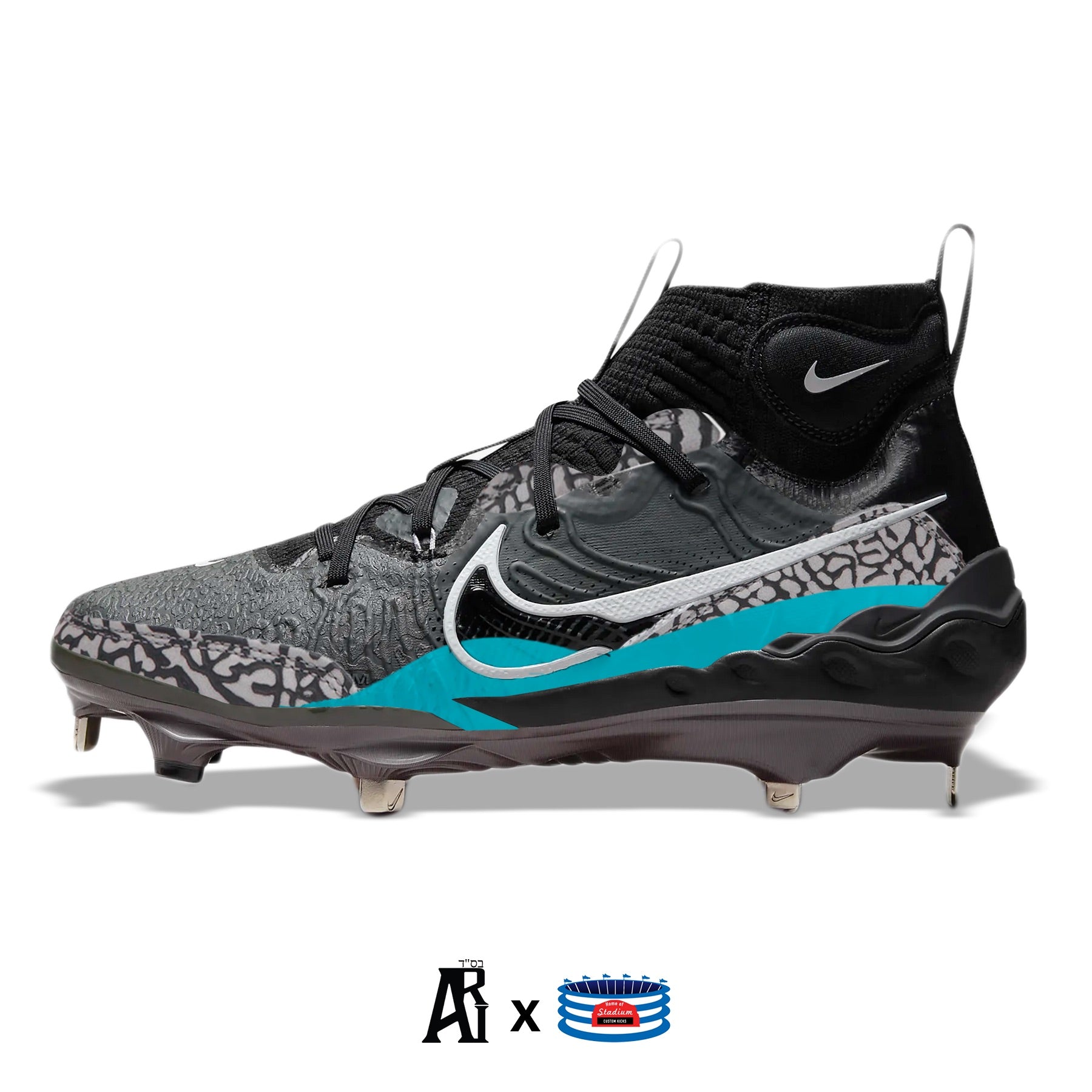 Tacto recurso fumar Black Cement" Nike Alpha Huarache NXT Baseball Cleats – Stadium Custom Kicks