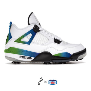 "Blue Green Cement" Jordan 4 Retro Golf Shoes