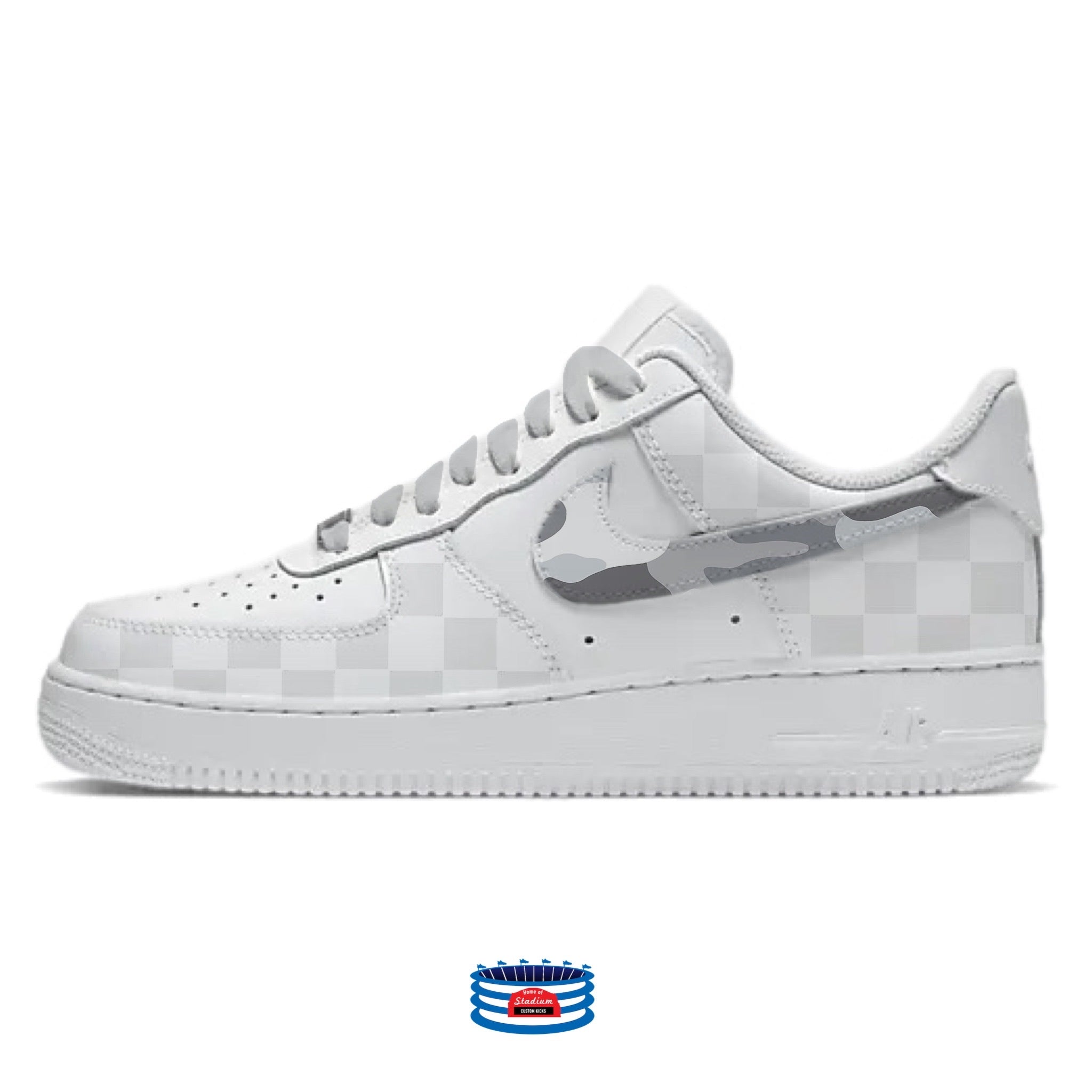 Doelwit Stiptheid Schaap Checkered Camo" Nike Air Force 1 Low Shoes – Stadium Custom Kicks