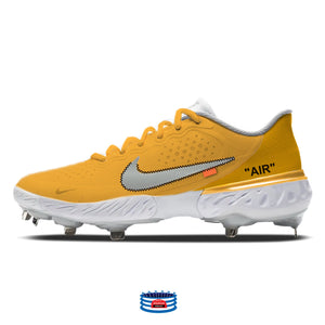 "Golden Yellow Force OW" Nike Alpha Huarache Elite 3 Low Cleats