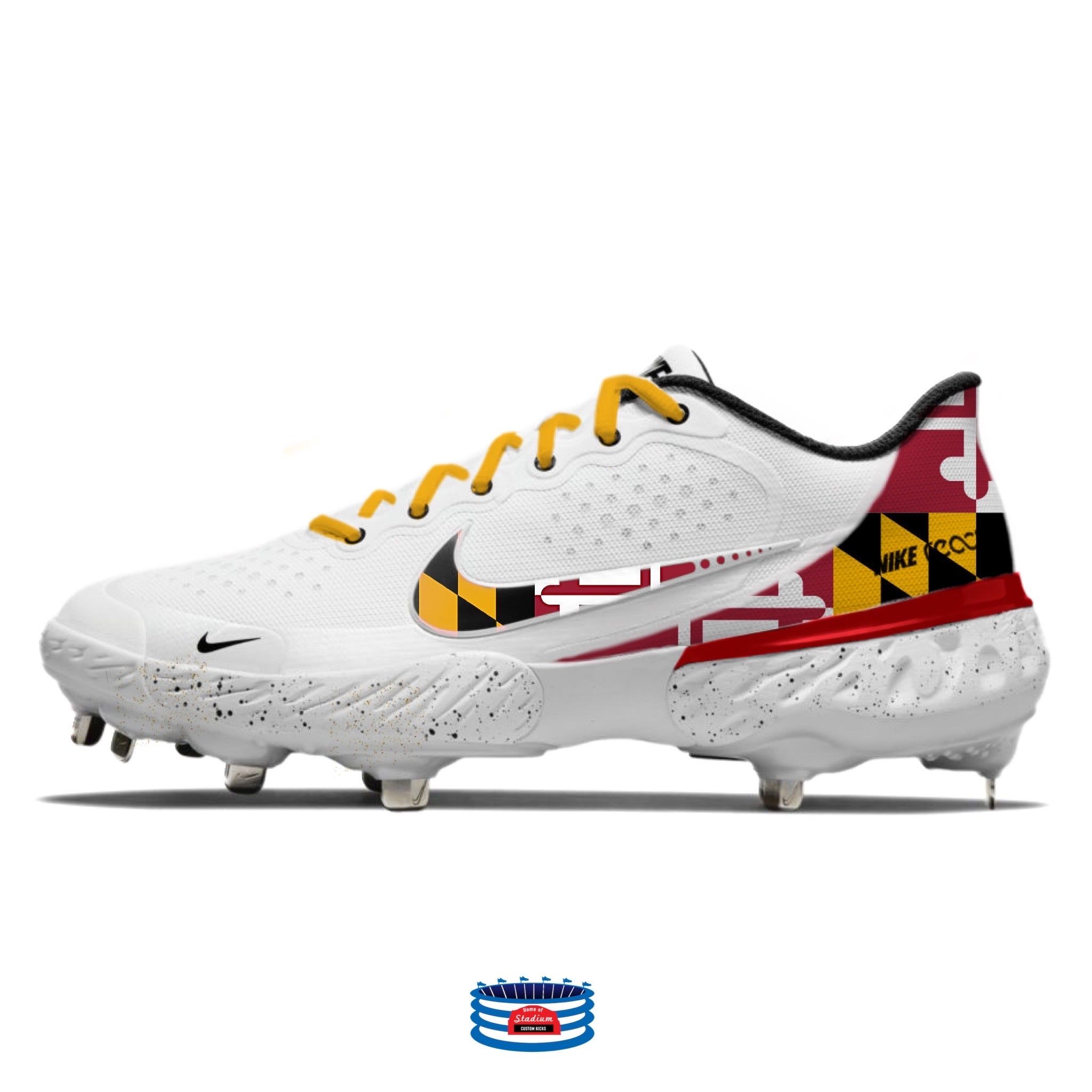 Maryland Nike Alpha Huarache Elite 3 Low Cleats – Stadium Custom Kicks