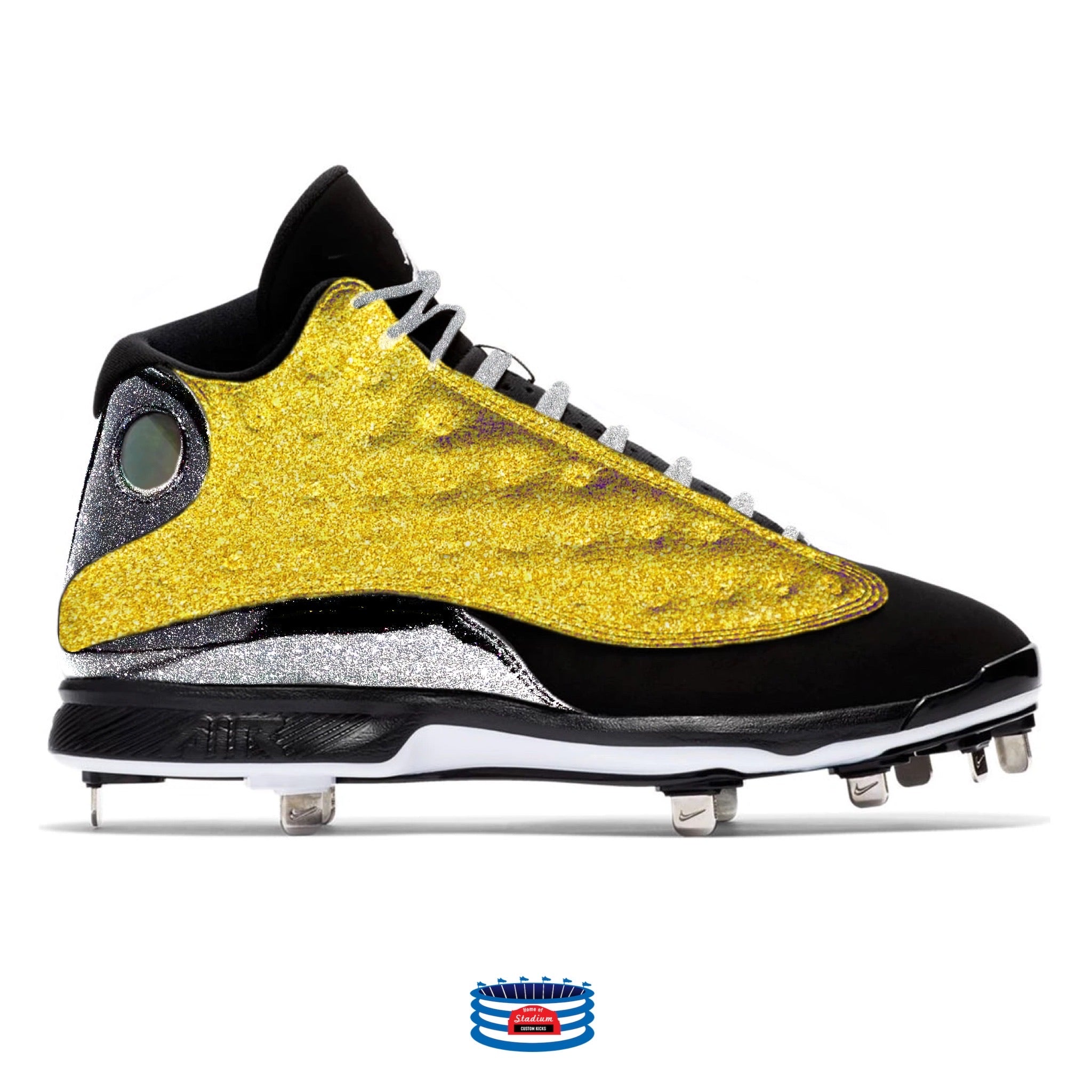 Yellow Toe Jordan 1 Retro Cleats – Stadium Custom Kicks