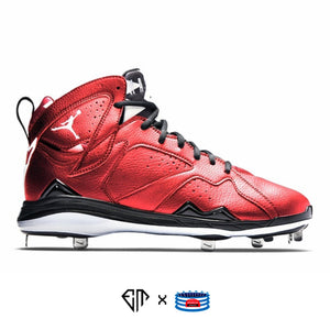 "Metallic Red" Jordan 7 Retro Cleats