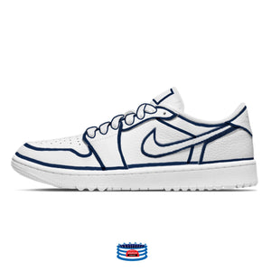 "Navy Blue Lines" Jordan 1 Golf Shoes
