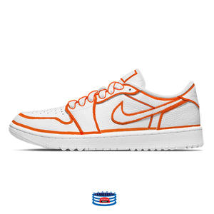 "Orange Lines" Jordan 1 Golf Shoes
