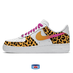 "Pink Cheetah" Nike Air Force 1 Low Shoes