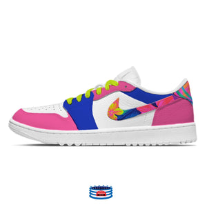 "Pink Floral" Jordan 1 Golf Shoes