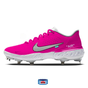 "Pink Force OW" Nike Alpha Huarache Elite 3 Low Cleats