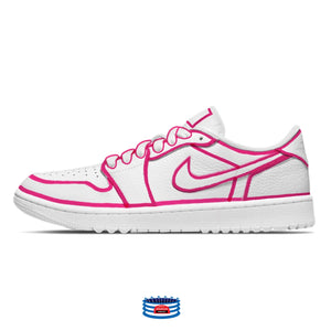 "Pink Lines" Jordan 1 Golf Shoes