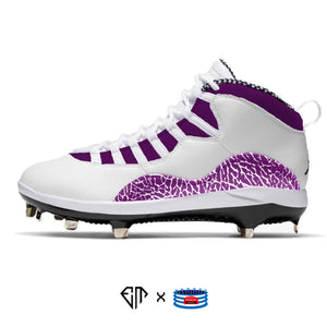 Tacos de béisbol de metal Jordan Retro 10 "cemento púrpura"