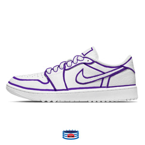 "Purple Lines" Jordan 1 Golf Shoes