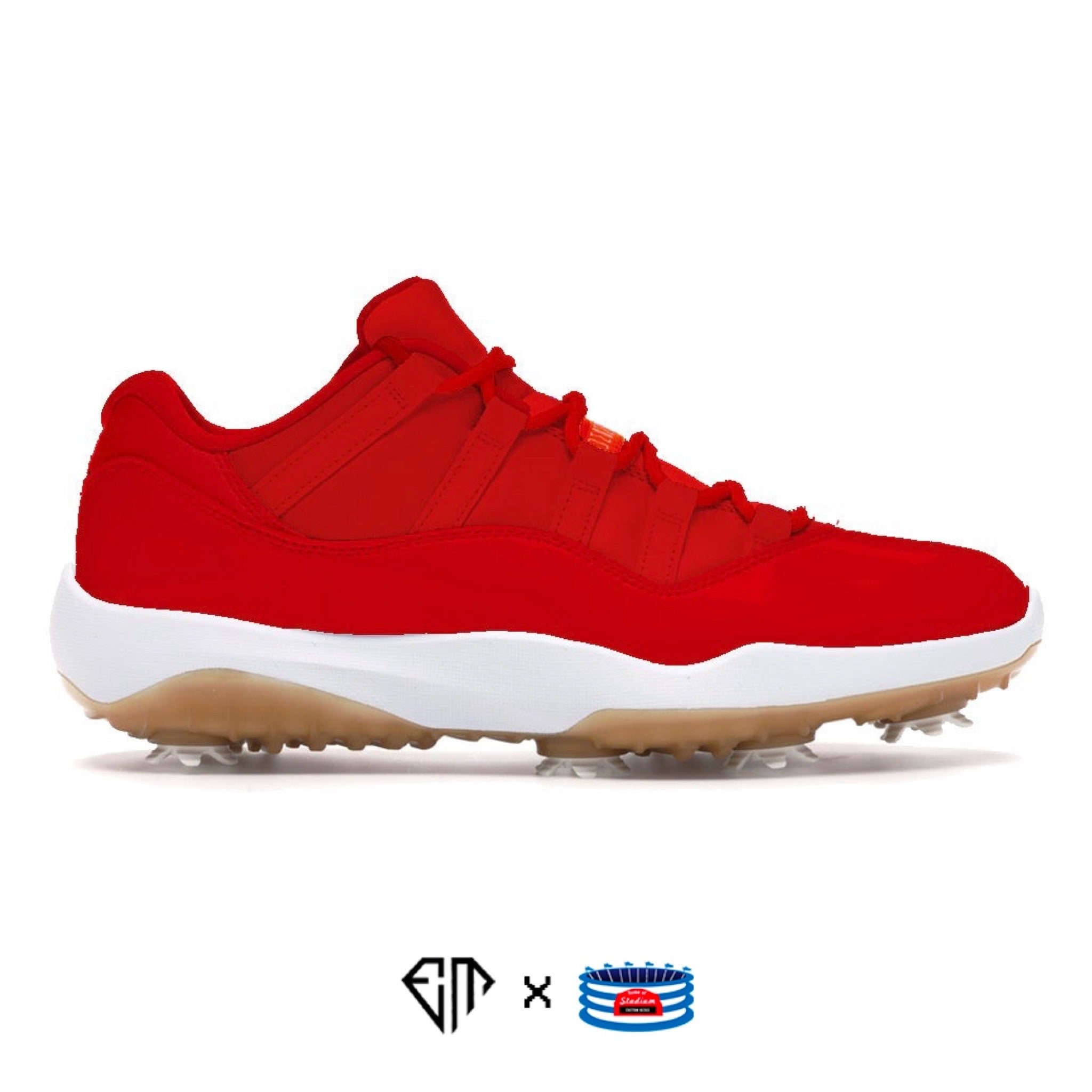 Red Gum Jordan 11 Retro Low Golf Shoes