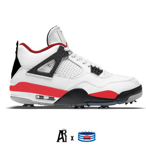 Red Racer Jordan 4 Retro Golf Shoes – Stadium Custom Kicks