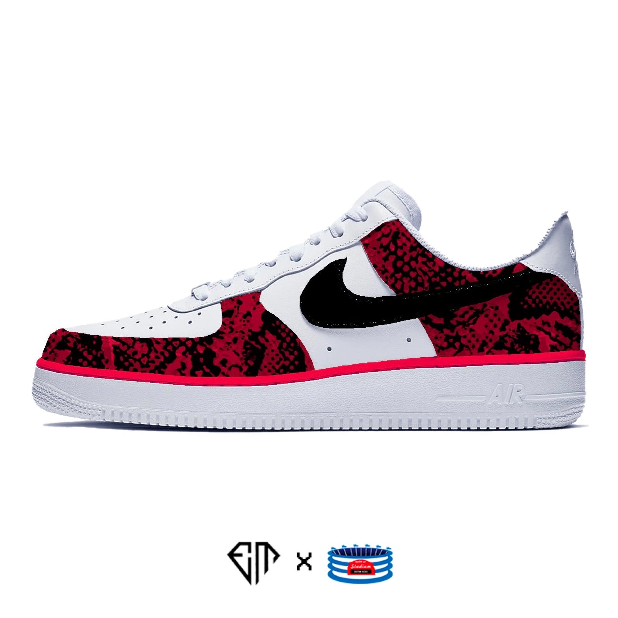 Snakeskin Nike Air Force 1 Low Shoes Men s 10.5 Red