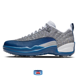 "Silver Glitter" Jordan 12 Retro Golf Shoes