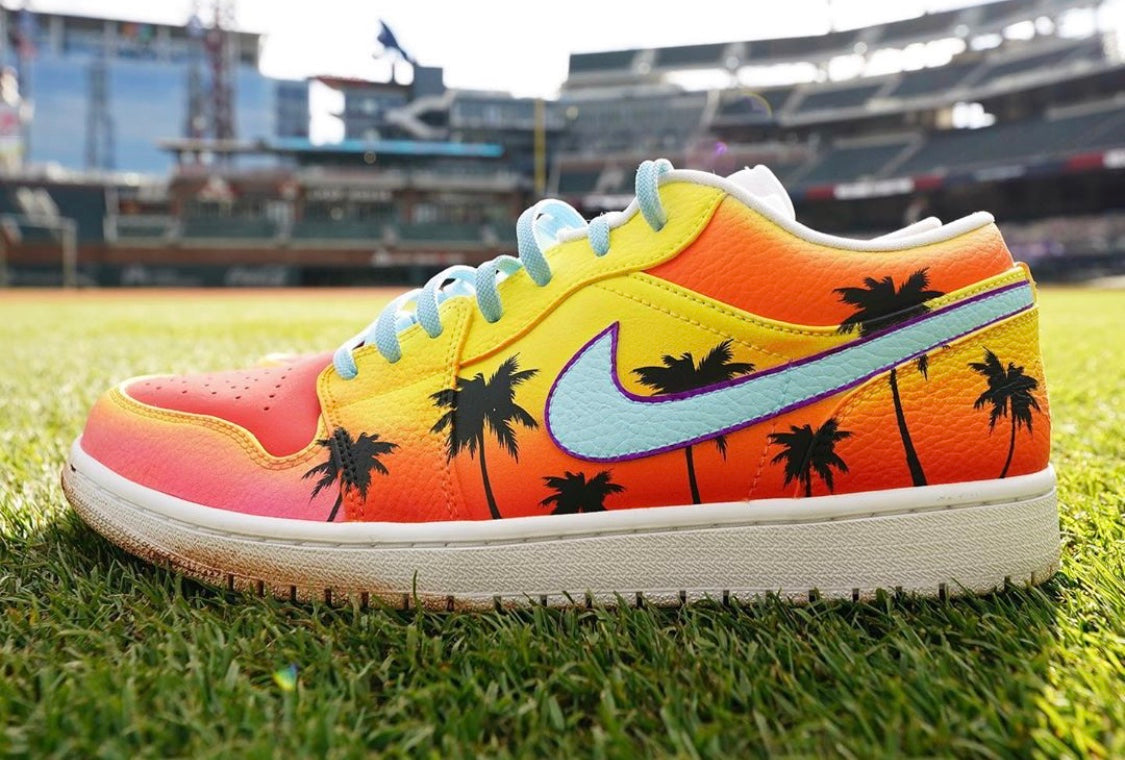 SoFlo Sunset Jordan 1 Low Shoes Stadium Custom Kicks