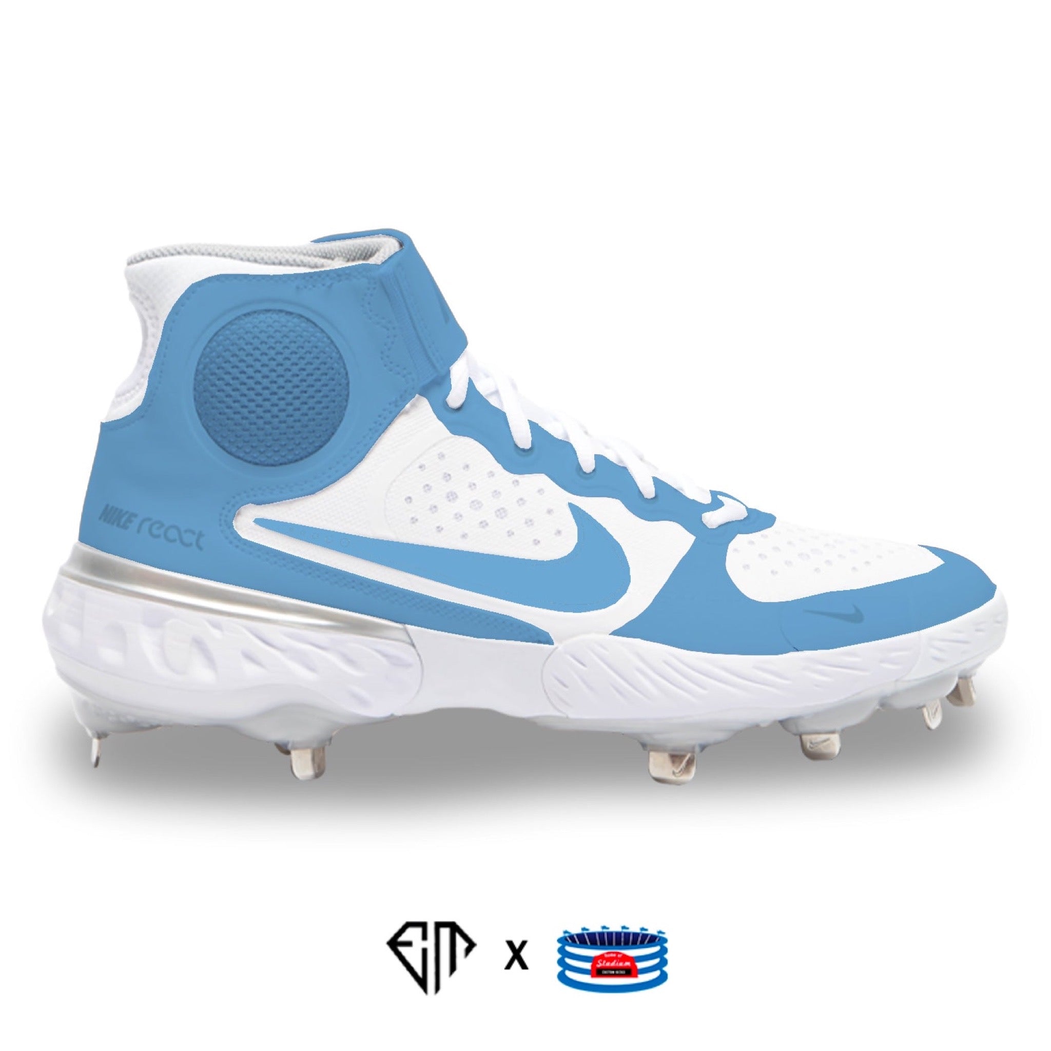 UNC Nike Alpha Huarache Elite 3 Cleats Stadium Custom Kicks