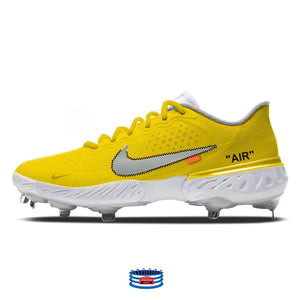 "Yellow Force OW" Nike Alpha Huarache Elite 3 Low Cleats