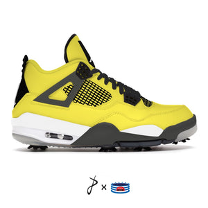 "Yellow" Jordan 4 Retro Golf Shoes